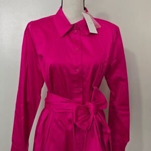 Etcetera Magenta Collared Button Down Blouse